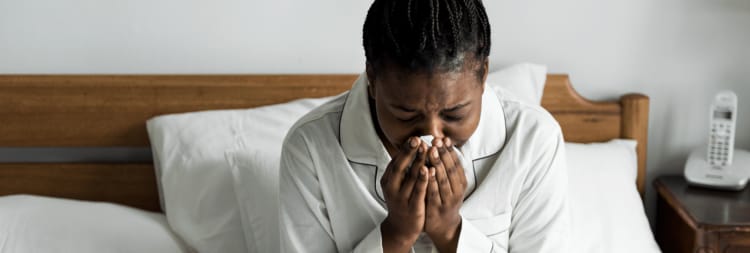 woman with flu