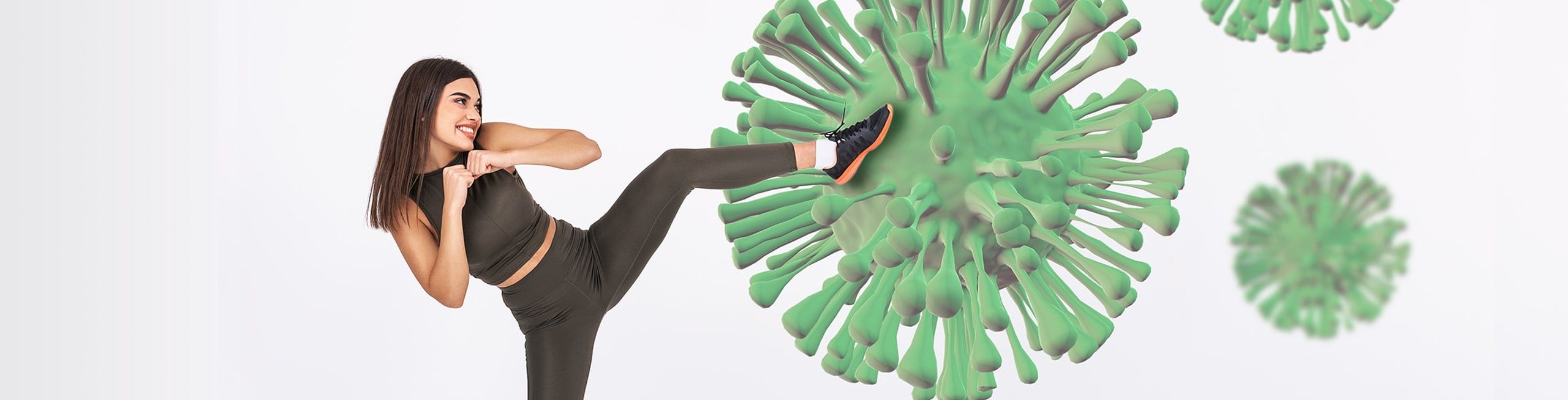 woman fighting off virus with immunity iv treatment