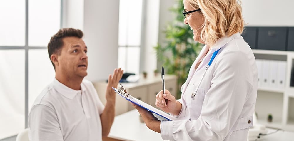 a man visiting the doctor