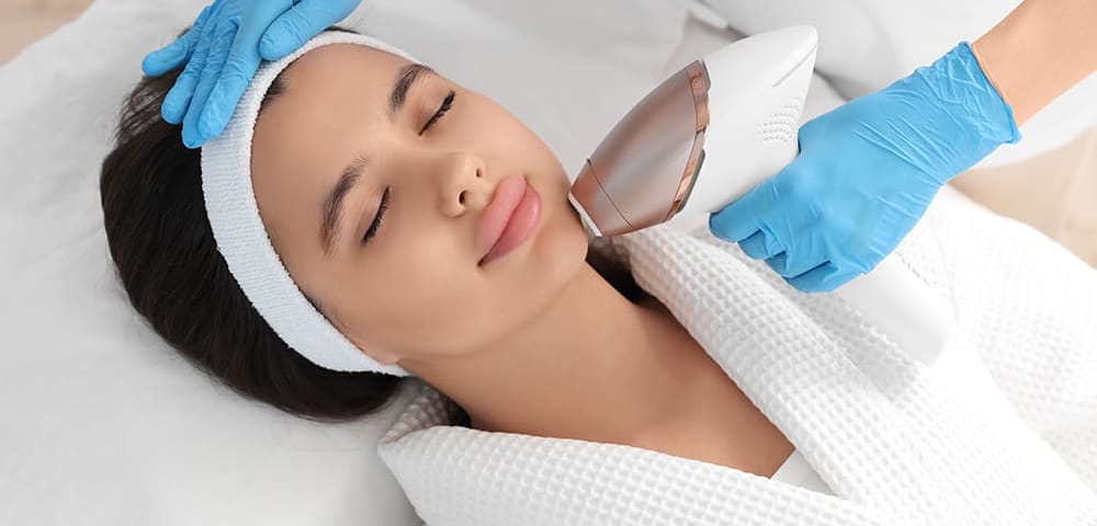 a patient getting laser hair removal