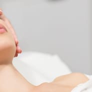 patient receiving radiofrequency skin tightening treatment