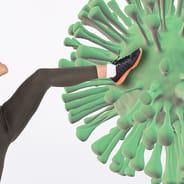 woman fighting off virus with immunity iv treatment