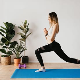 A woman doing yoga