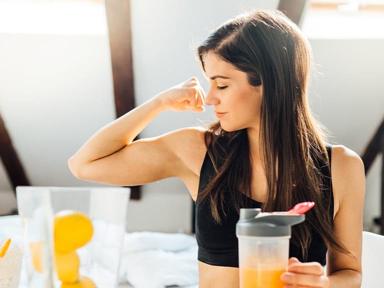 healthy woman following immune boosting habits