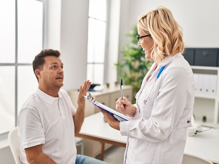 a man visiting the doctor