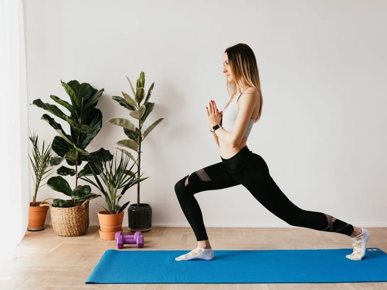 A woman doing yoga